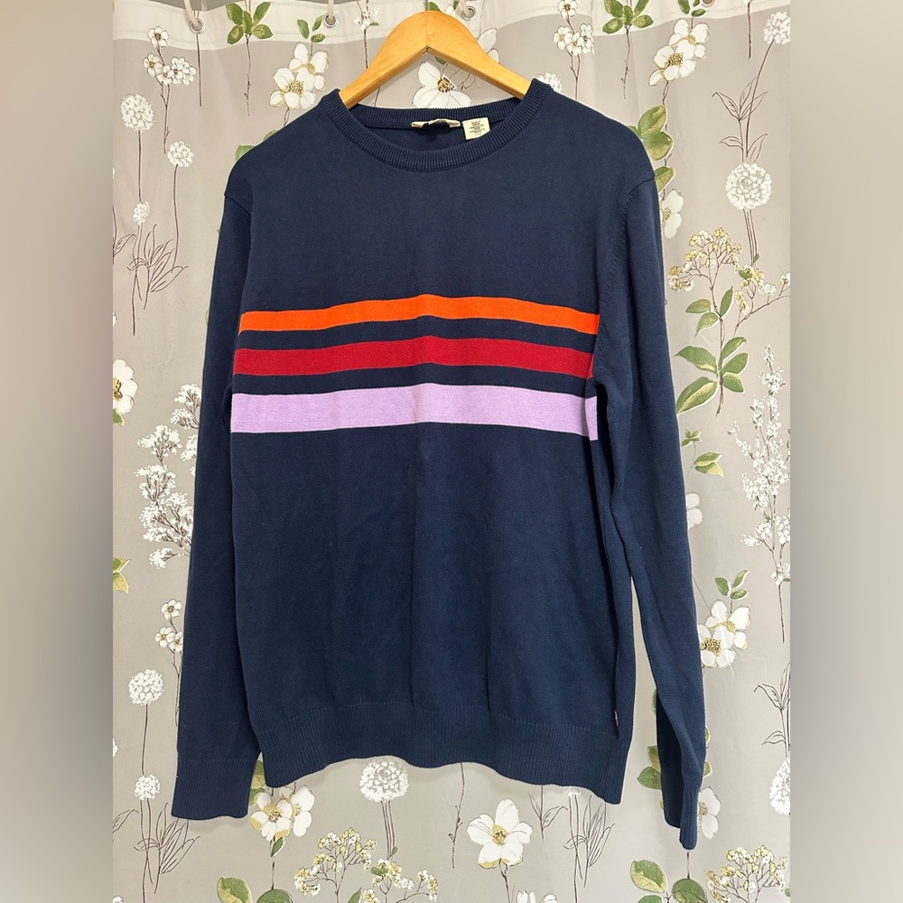 Levi’s Stripe Detail Crew Neck Sweatshirt L - Picture 4 of 10